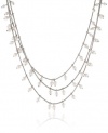 Anne Klein Pretty In Pearl Basics Silver-Tone White Pearl Triple Row Necklace