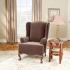 Sure Fit 119826256S_CHOCLT Stretch Pinstripe Wing Chair Slipcover, Chocolate