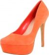 Jessica Simpson Women's Waleo Platform Pump,Spiced Coral Kid Suede,7.5 M US