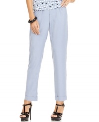 Kick back in a relaxed look that stays sophisticated with these Ellen Tracy pants. The cuffed leg showcases sky-high heels!