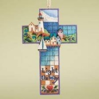 Jim Shore - Heartwood Creek - Seashore Cross Hanging Ornament by Enesco - 4008102