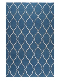 Jill Rosenwald Rugs Fallon Blue/Ivory Rug 5' x 8'