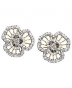 B. Brilliant 18K Gold Over Sterling Silver Flower Stud Earrings