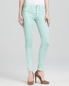 Ultra skinny and subtly coated, these wildly chic Hudson jeans flaunt an ever-so-subtle stingray print.