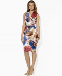 A seasonal essential, this Lauren Ralph Lauren dress is tailored with a sophisticated V-neckline in a sleeveless silhouette with a geo-floral design for contemporary appeal. (Clearance)