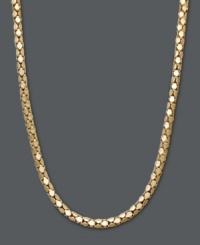 A simple chain adds a look of ultimate luxury. This intricate 14k gold chain features a diamond-cut popcorn design. Approximate length: 20 inches.