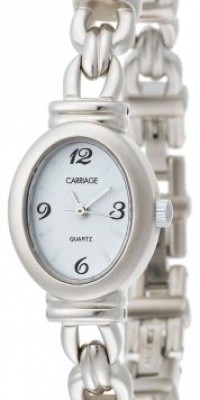 Carriage Women's C3A061 Silver-Tone Oval Case Silver-Tone Stainless Steel Jewelry Bracelet Watch