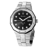 Bulova Men's 98D103 Marine Star Diamond Accented Stainless Steel Bracelet Watch