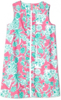 Lilly Pulitzer Girls 2-6X Little Lilly Shift Dress with Ruffled Front, Hotty Pink Scorpion Bowl, 5