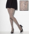 Hue Two Tone Floral Net Tights (13114) M/L/Black