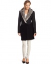 DKNYC Women's Long Sleeve One Button Coat, Heather Charcoal, Medium