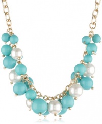 Anne Klein Sorbet Gold-Tone Multi-Turquoise Colored Shaky Frontal Necklace