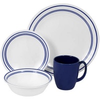 Corelle Livingware 16-Piece Dinnerware Set, Service for 4, Classic Cafe Blue