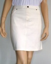 Hue Women's Chino Chic Stretch Short Skirt Almost White # U12938 (Medium (8/10))