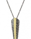 Elizabeth and James Audubon Sterling Silver and Plated 23K Gold Feather Long Pendant Necklace