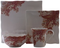 222 Fifth Surya 16-Piece Dinnerware Set, Saffron