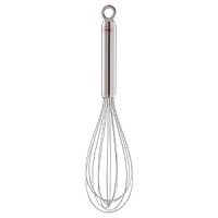 Whip eggs, sauces or creamy confections with this handy kitchen whisk by Rosle. The tubular handle makes it easy on the hands.