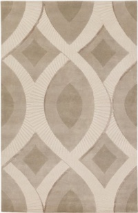 5' x 8' Rectangular Surya Area Rug by Candice Olson DCT6501-58 Ivory/Beige Color Hand Knotted India Decadent Collection