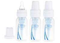 Dr. Brown's BPA Free Polypropylene Natural Flow Standard Neck Bottle, 4 oz - 3-Pack