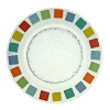 A checkerboard of color and fun, Villeroy & Boch's Twist Alea serveware features colorful mosaic designs and lemon-zest motifs that can be mixed and matched for a modern, whimsical table. This plate is made from Vitrium glass for strength and durability.