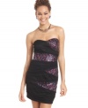 Teeze Me's alluring dress feels festive with bandage styling and confetti-colored sequins!