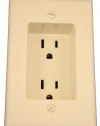 Leviton 689-T 15 Amp 1-Gang Recessed Duplex Receptacle, Residential Grade, with Screws Mounted to Housing, Light Almond