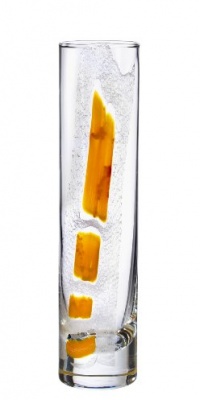 Kosta Boda Grass Bud Vase, Clear/Orange