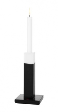 Kosta Boda Marker Candlestick Black White