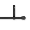 Source Global Unique 28-Inch to 50-Inch Adjustable Curtain Rod Sets, Ball Style, Black