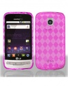 LG MS690 Optimus M Tpu Case with Inner Check Design - Hot Pink