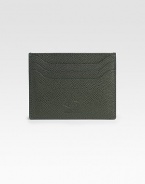 Pebbled Italian leather card case is fashioned with signature logo detail.Five card slotsLeather4W x 3HMade in Italy