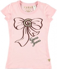 GUESS Kids Girls Little Logo Tee, PINK (10/12)