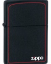 Zippo Black Matte Lighter with Border