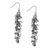 Inox Women's Stainless Steel dangling earrings multiple floating small leaves