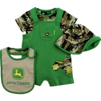 John Deere Big Tractor Green/Camo 4-Pc Shortall Set 0/3M-6/9M