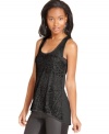 Whether layered with a blazer or worn alone, this sequined tank top from Eyeshadow totally spices-up your outfit.