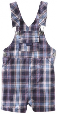 Kitestrings Baby-Boys Infant Shortall, White Multi Plaid, 12 Months