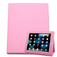 HDE® PU Synthetic Leather Pink Magnetic Folding Cover Case Stand for iPad 1st Generation