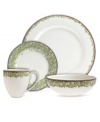 A pattern with a past, the Daisy Green place setting is adorned with verdant blooms plucked from Monsoon's textile archives. Denby bone china brings modern durability to a look of vintage charm.