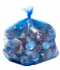 Blue Recycling Bags,40 Gallon,23x10x46,1.2 Mil,100/Case