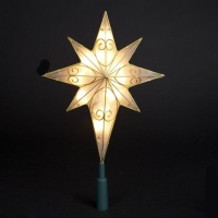 Kurt Adler 14-Inch 10-Light Reflective Bethlehem 8-Point Star Treetop