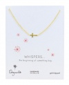 Dogeared Whispers Sideways Cross 18 Gold Dipped Necklace