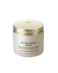 Nutrix Royal BodyDeeply Repairing - Nourishing CreamNURTURE VERY DRY SKIN BACK TO SUPPLE SOFTNESS- RESCUE your skin from serious dryness. Instantly relieve uncomfortable tightness and smooth the roughness caused by extreme dehydration.- REPAIR the appearance of dry and very dry skin with ROYAL LIPIDÉUM™, a unique technology enriched with Royal Jelly that supplements skin's own natural lipids for intense hydration.- PROTECT your body with renewed levels of moisture-trapping lipids. Skin feels insulated from the daily effects of climate and seasonal changes. Nurtured and moisturized, skin feels silky smooth, soft, and comfortable.