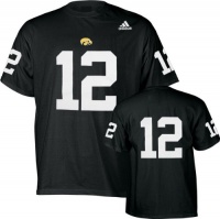 Iowa Hawkeyes Black adidas #12 Football Jersey T-Shirt