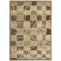 Nourison Interpretations Beige Geometric 2.3-Feet by 8-Feet Polyacrylic Runner Rug