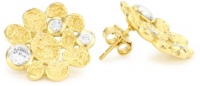 MELINDA MARIA Clementine Pod Gold with White Stud Earrings