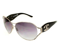 Just Cavalli Women's JC215SW Aviator Sunglasses,Shiny Gunmetal Frame/Gradient Smoke Lens,one size