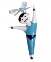 From the big top to the top of your tree, Jonathan Adler's death-defying acrobat will be the star attraction at every holiday in glossy blue and white porcelain.