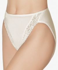 Wacoal Bodysuede Lace Leg Hi-Cut Brief, 10, Ivory