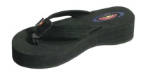 Rainbow Sandals Four Layer Wedge Leather Strap